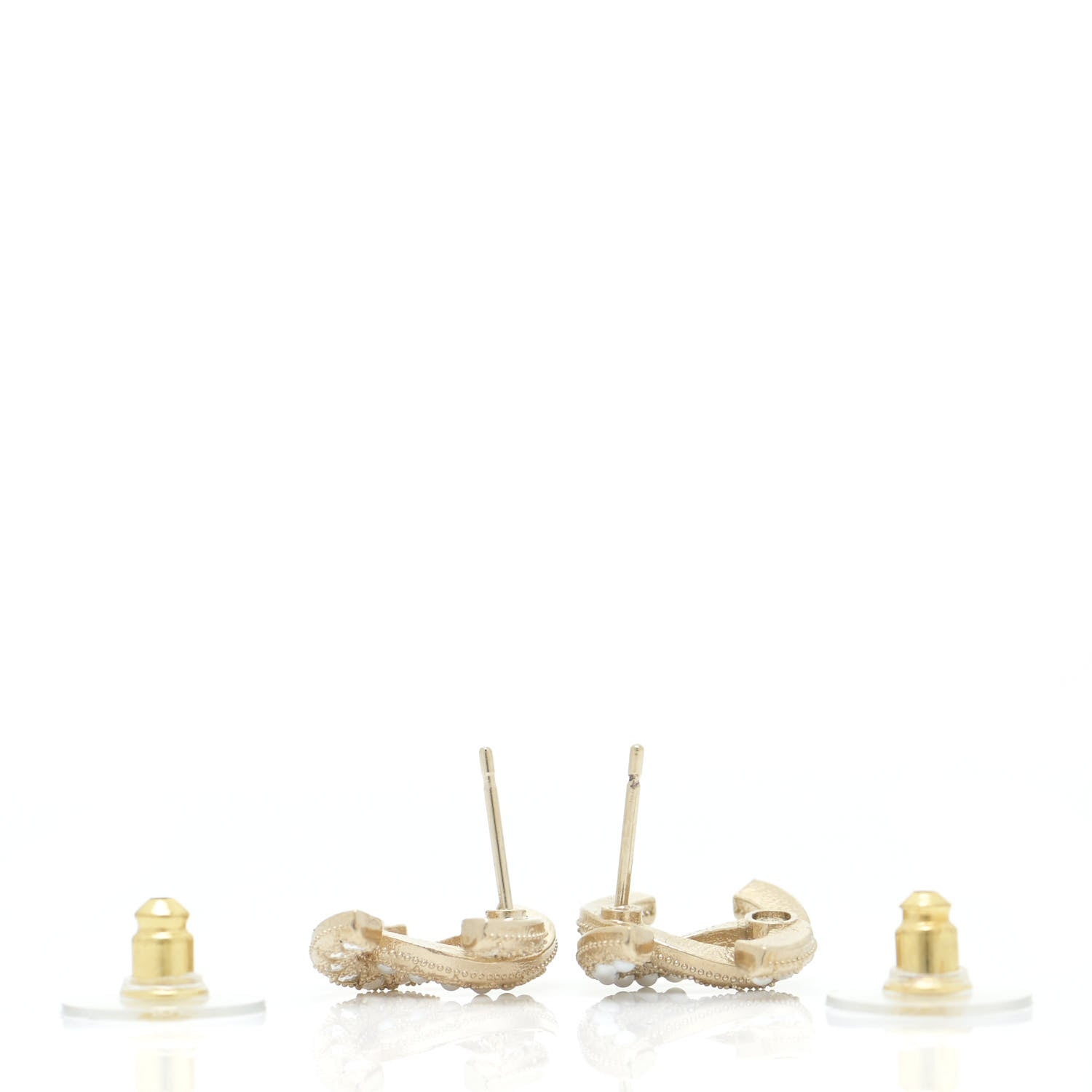 Chanel Pearl Crystal CC Earrings Gold 3 of 5