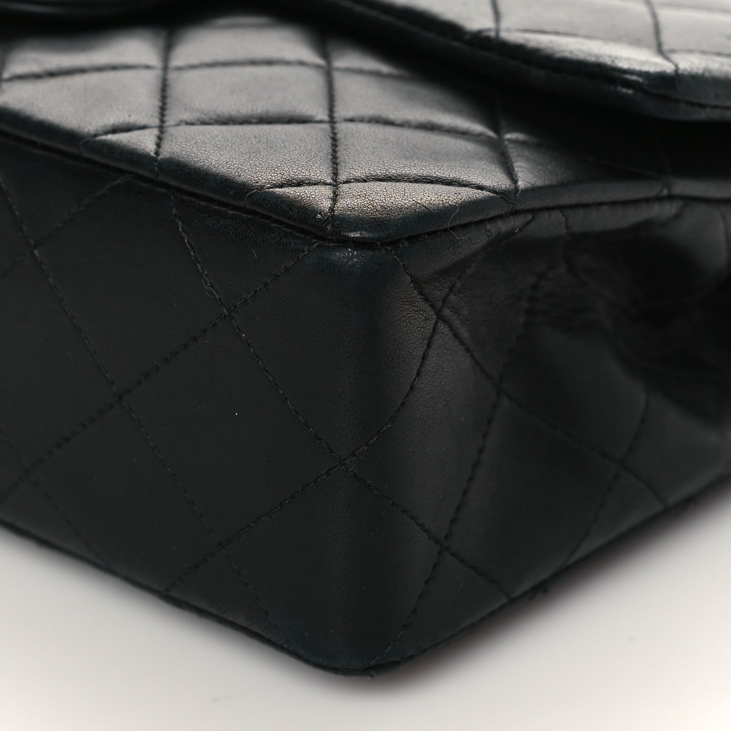 Lambskin Quilted Small Double Flap Black