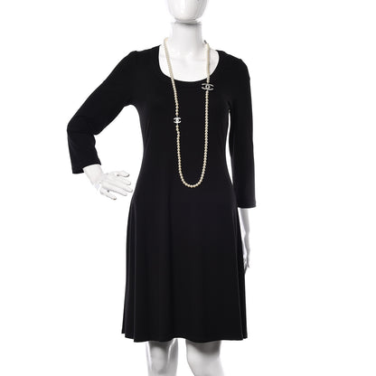 Chanel Pearl Baguette Crystal CC Long Necklace Silver 2 of 5