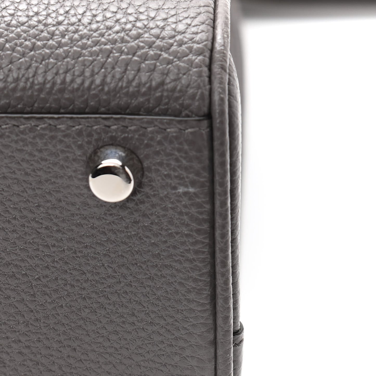 Grainy Calfskin Medium Zumi Top Handle Bag Dusty Grey