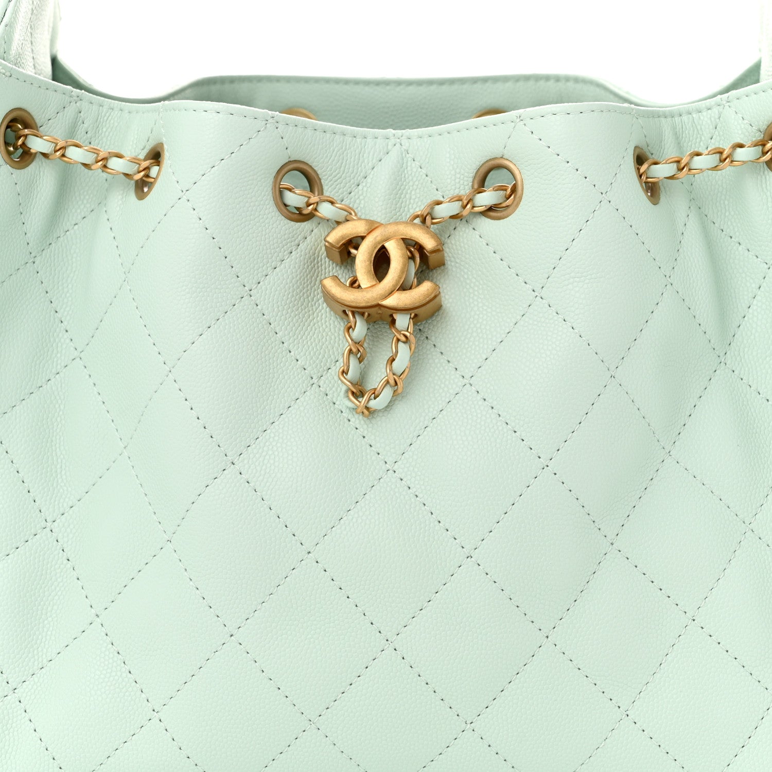 Chanel Caviar Quilted Small Chanel 25 Handbag Light Green 8 of 11