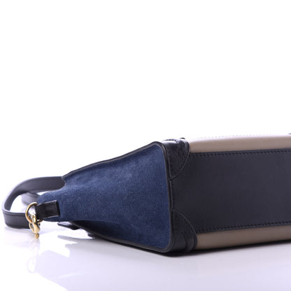 Celine Calfskin Suede Nano Tri-Color Luggage Sand 6 of 9