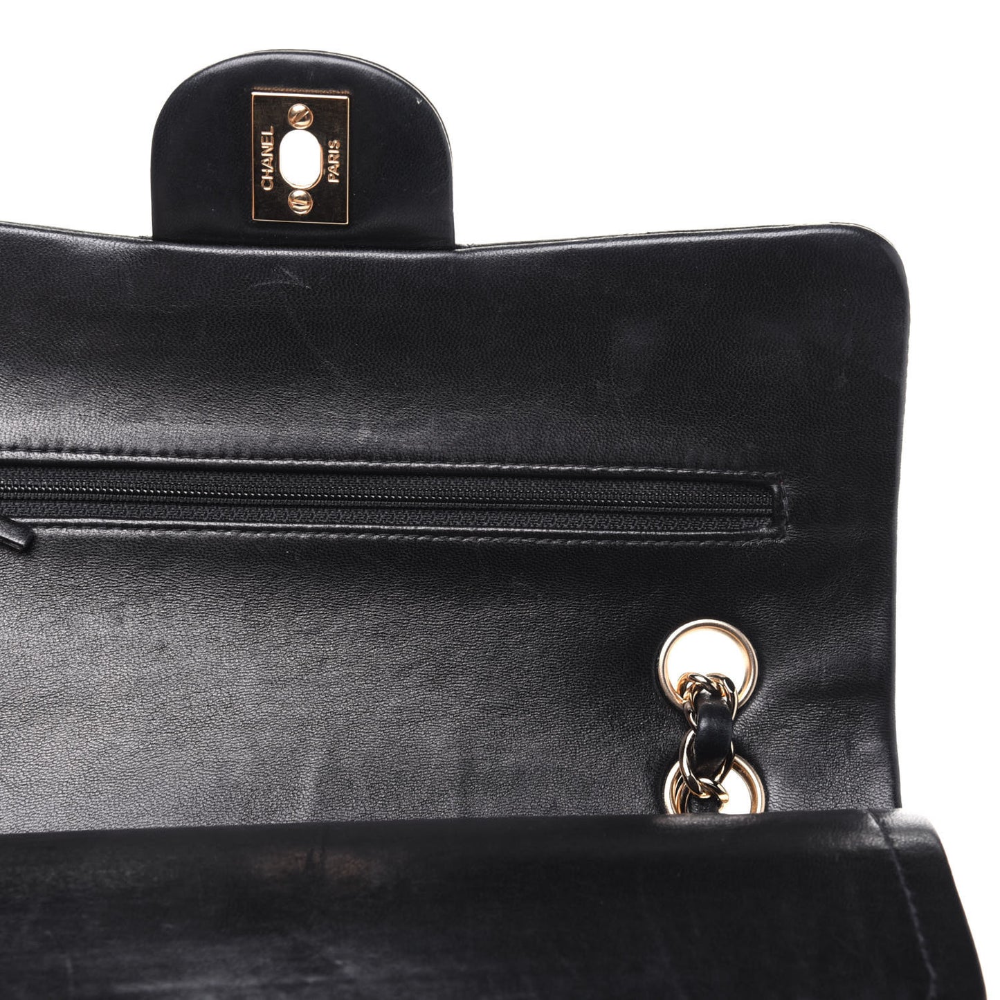 Lambskin Quilted Small Double Flap Black
