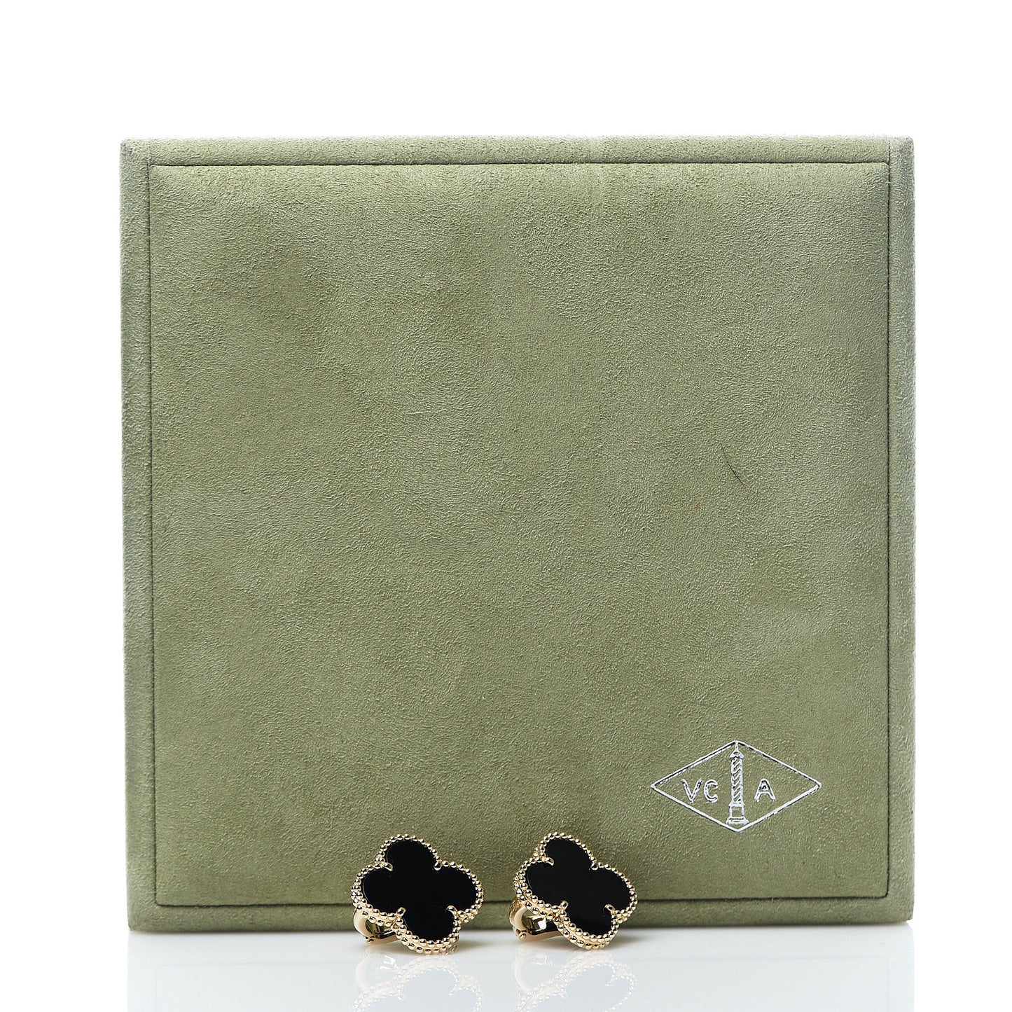 18K Yellow Gold Black Onyx Magic Alhambra Earrings