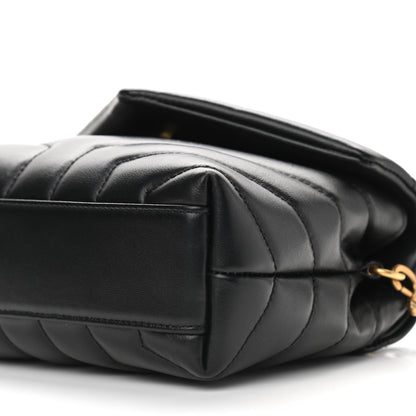 Saint Laurent Calfskin Y Quilted Monogram Toy Loulou Crossbody Bag Black 9 of 15