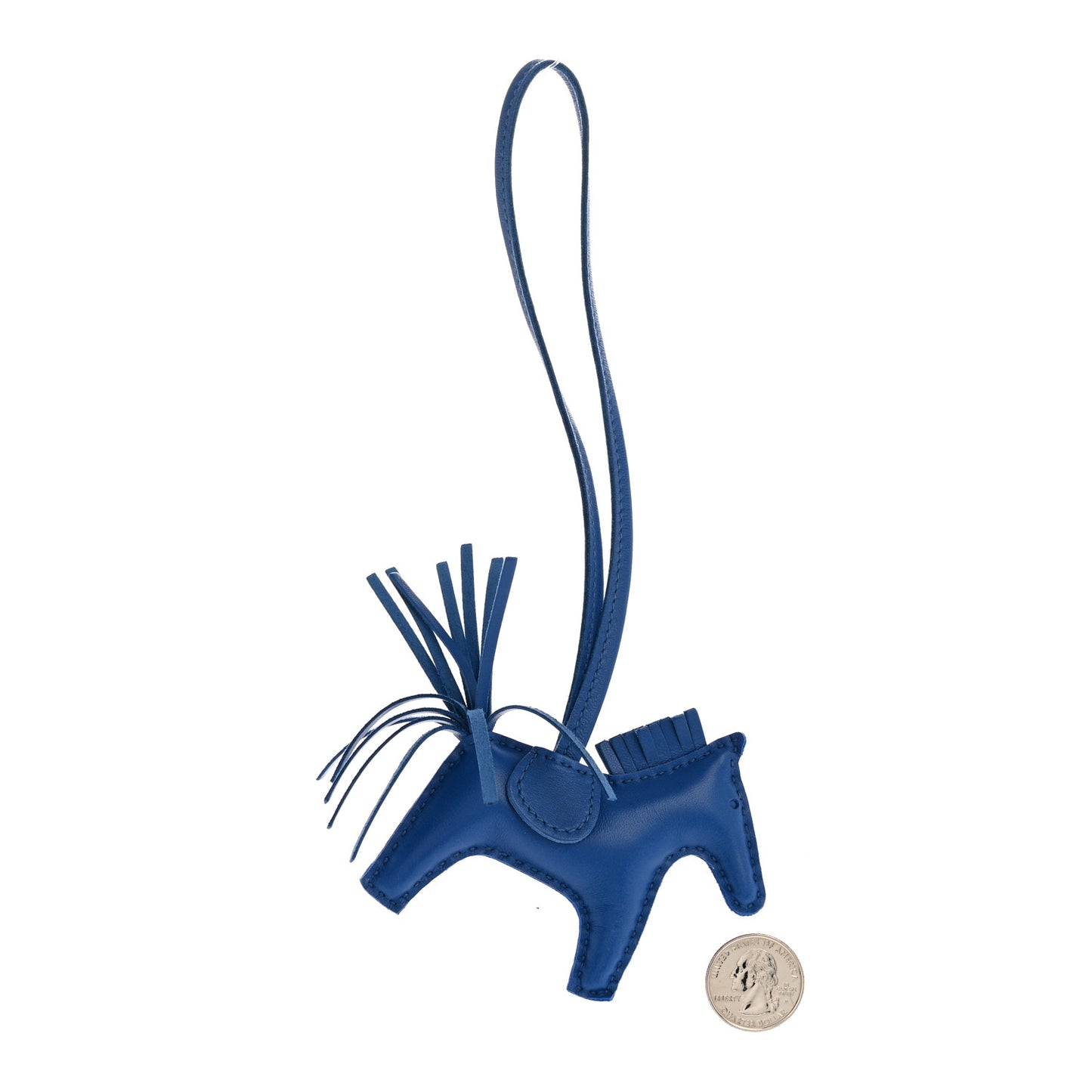 Milo Lambskin Grigri Rodeo Horse Bag Charm PM Bleu France