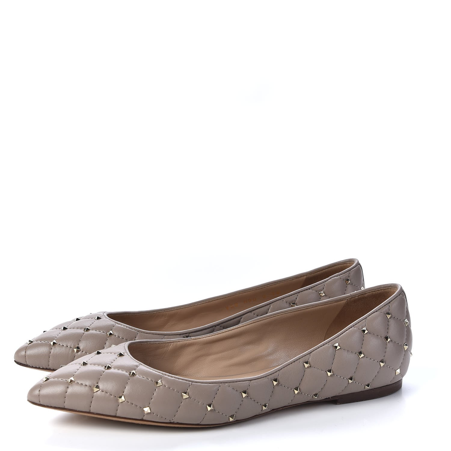 Valentino Garavani Nappa Rockstud Spike Ballerina Flats 38 Poudre 3 of 9
