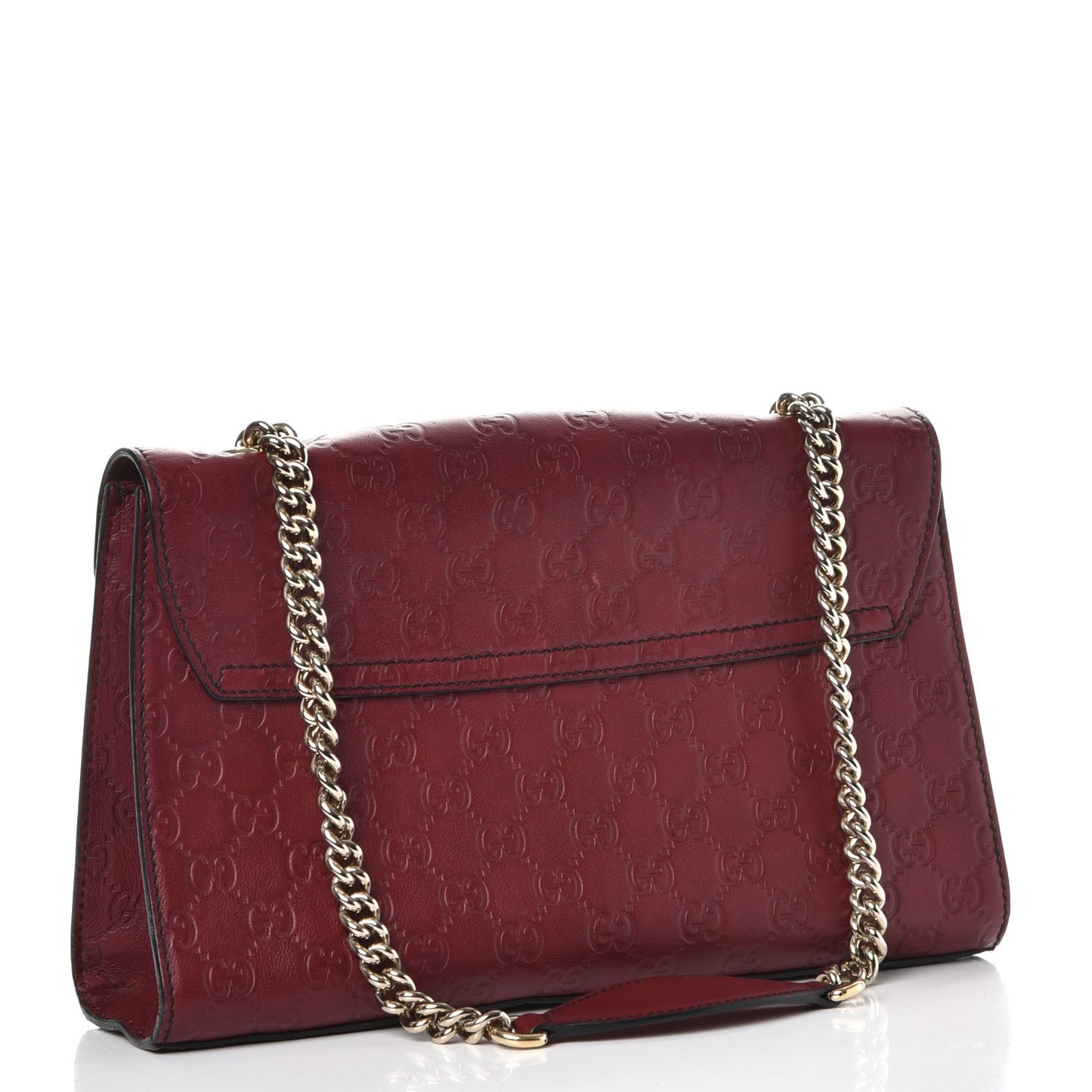 Soft Guccissima Medium Emily Chain Shoulder Bag Classic Ruby