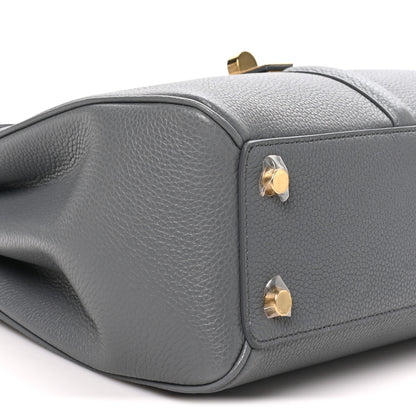 Celine Grained Calfskin Small 16 Top Handle Bag Medium Grey 9 of 10
