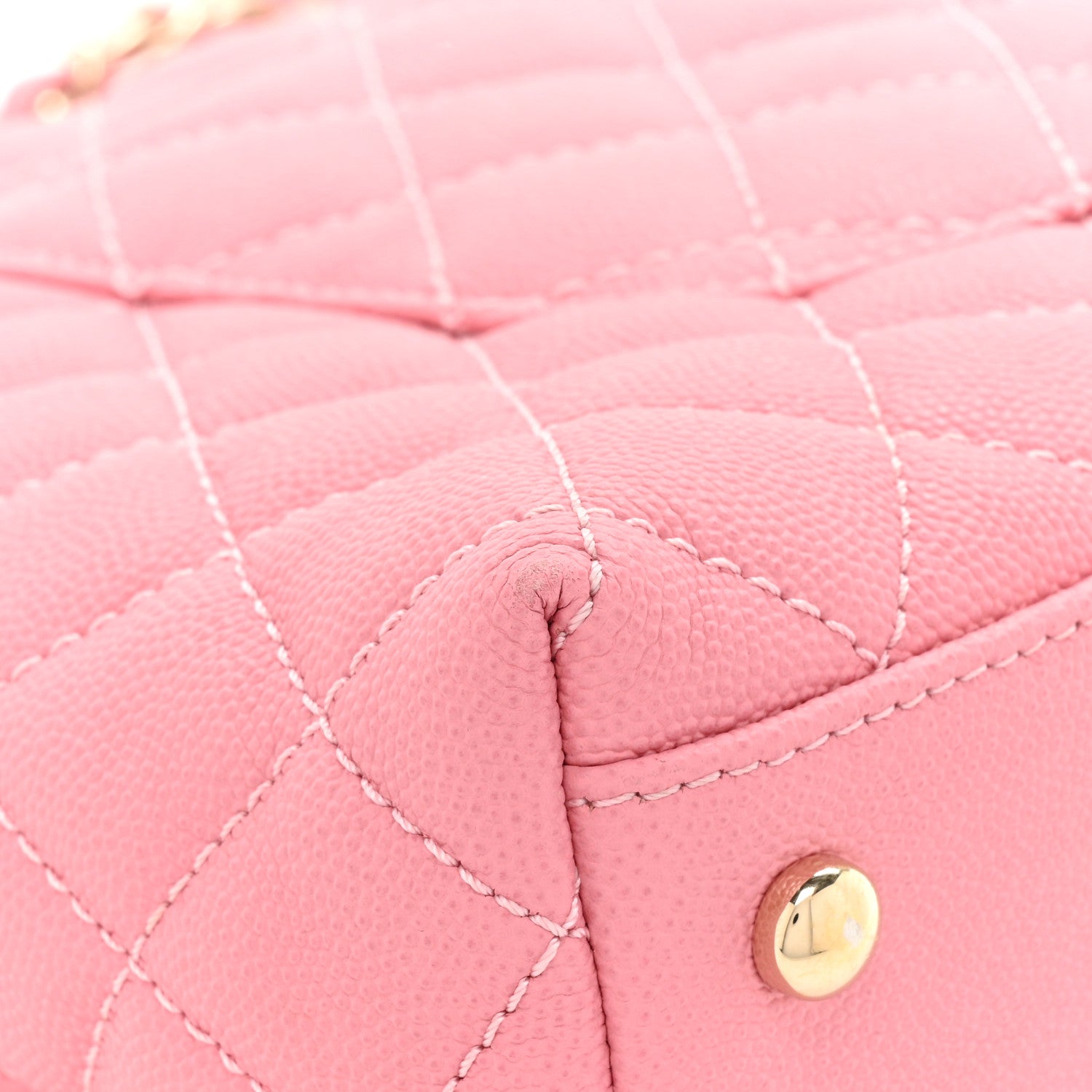 Chanel Caviar Quilted Small Coco Handle Flap Pink 16 of 19