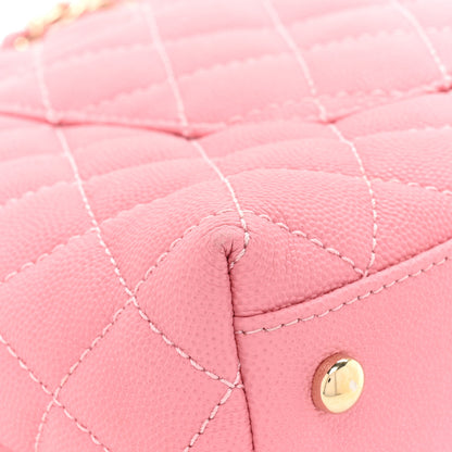 Chanel Caviar Quilted Small Coco Handle Flap Pink 16 of 19