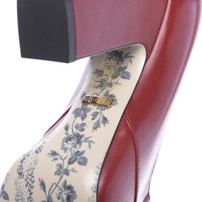 Gucci Malaga Kid GG Victoire 95mm Loafer Pumps 36 Hibiscus Red 10 of 11