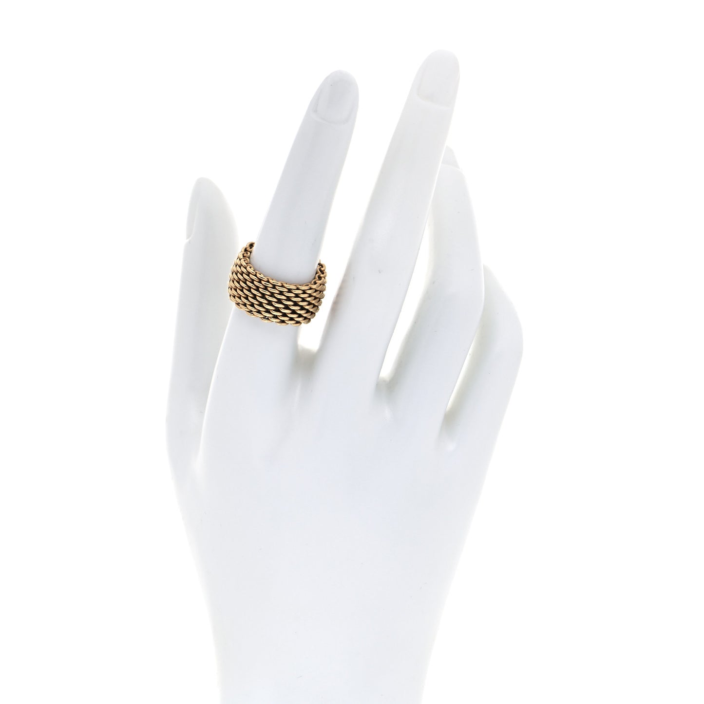 18K Yellow Gold Wide Somerset Mesh Ring 54 7