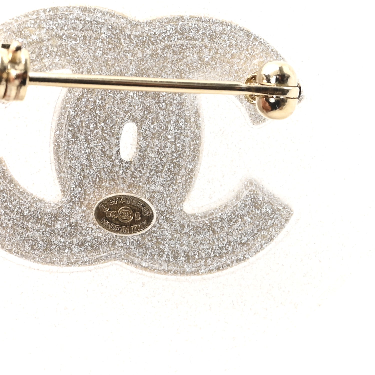 Chanel Resin CC Heart Brooch Light Gold 3 of 3
