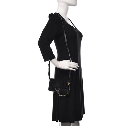 Chloe Suede Calfskin Mini Faye Shoulder Bag Black 2 of 22