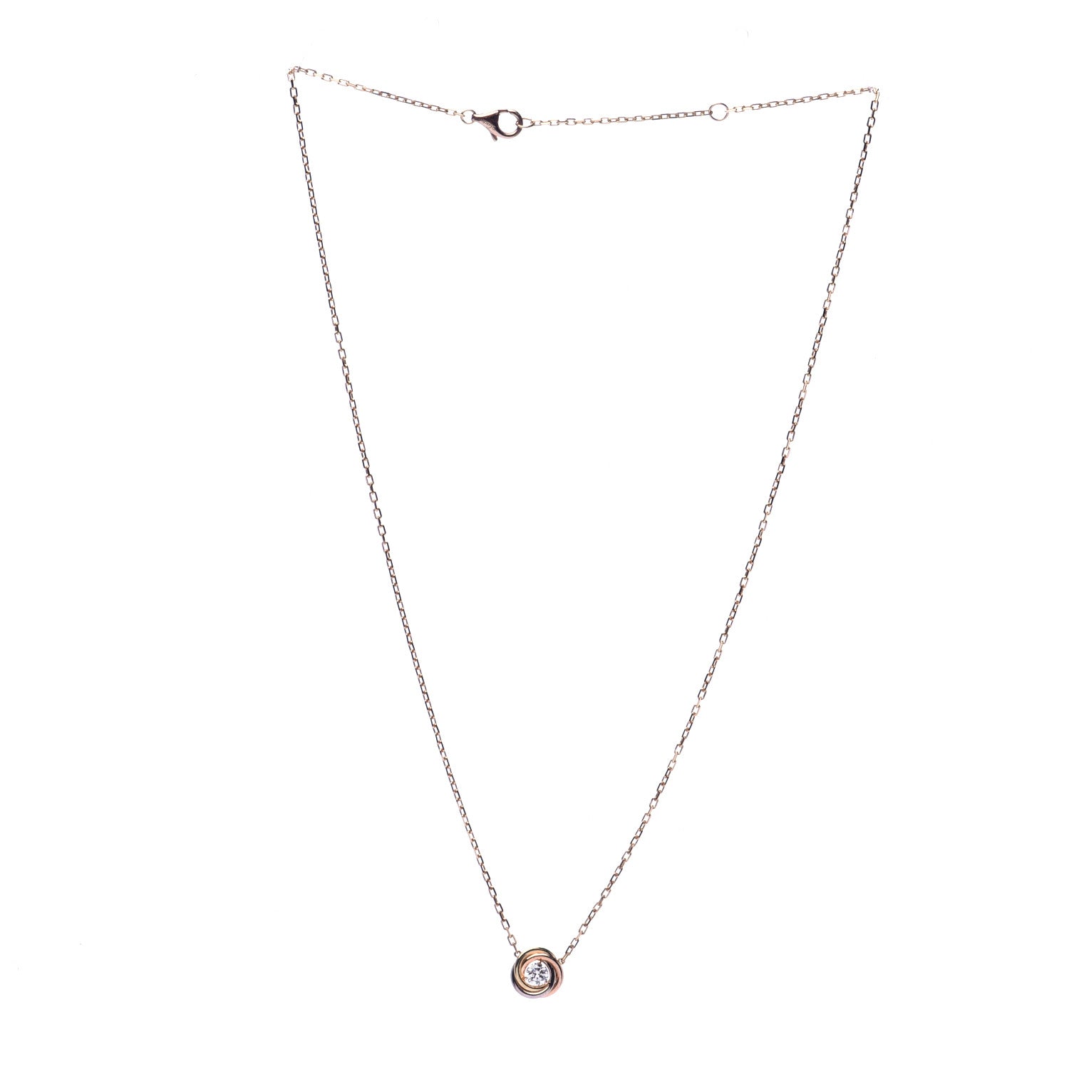 Cartier 18K Pink White Yellow Gold Diamond Trinity De Cartier Pendant Necklace 3 of 5