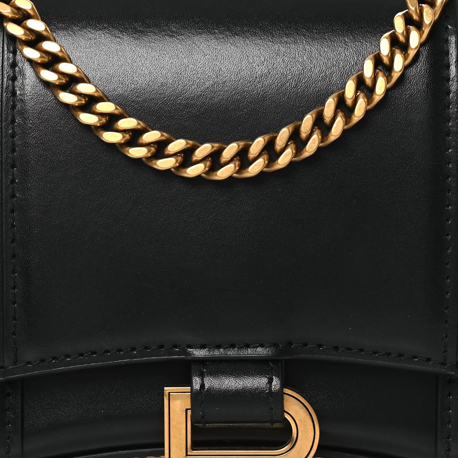 Balenciaga Shiny Box Calfskin Hourglass Chain Bag Black 9 of 11