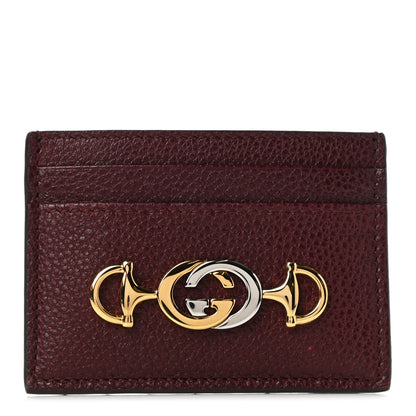 Gucci Grainy Calfskin Zumi Card Holder Vintage Bordeaux 1 of 6
