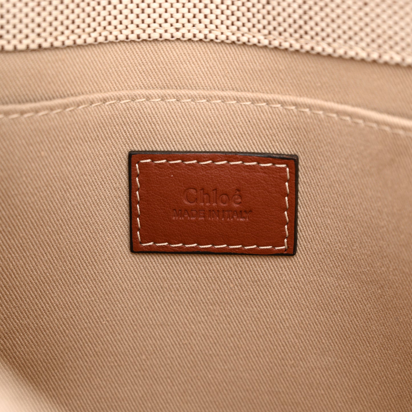 Cotton Calfskin Small Woody Ribbon Tote White Brown
