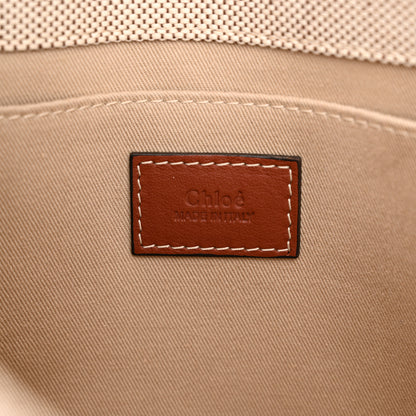 Chloe Cotton Calfskin Small Woody Ribbon Tote White Brown 6 of 12