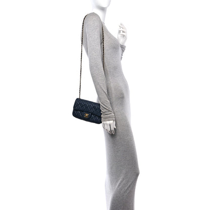 Chanel Lambskin Quilted Mini Pearl Crush Rectangular Flap Navy Blue 2 of 12
