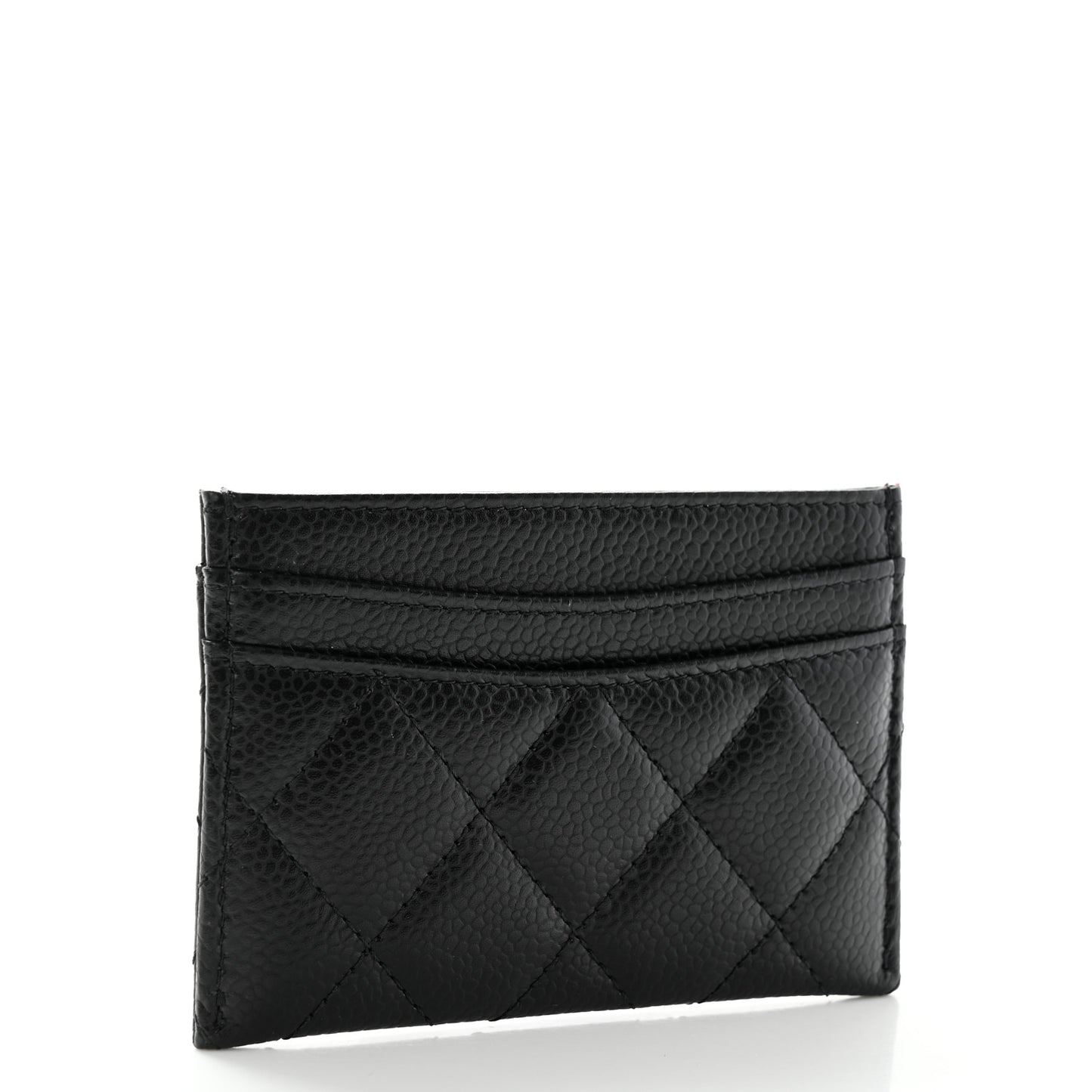 Caviar Quilted Card Holder Black