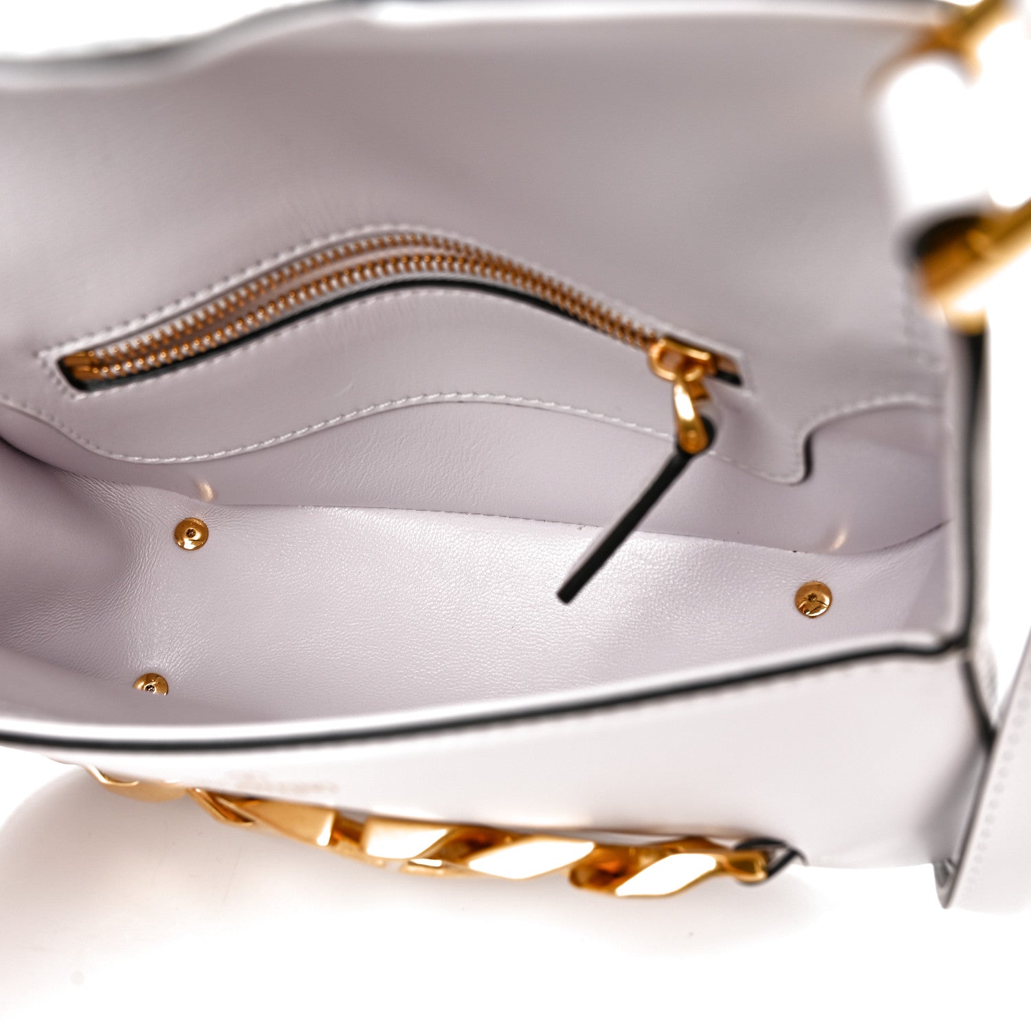 Valentino Garavani Calfskin Small Vlogo Chain Shoulder Bag Optic White 5 of 9