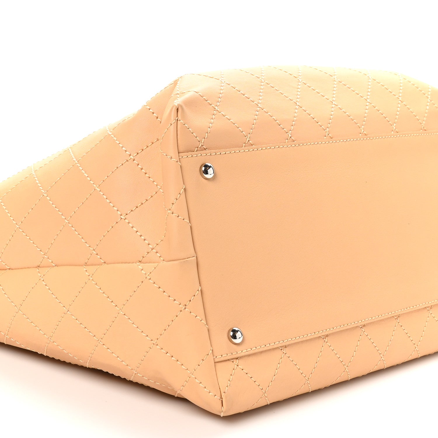 Chanel Calfskin Stitched Medium Shopping Tote Beige 9 of 10