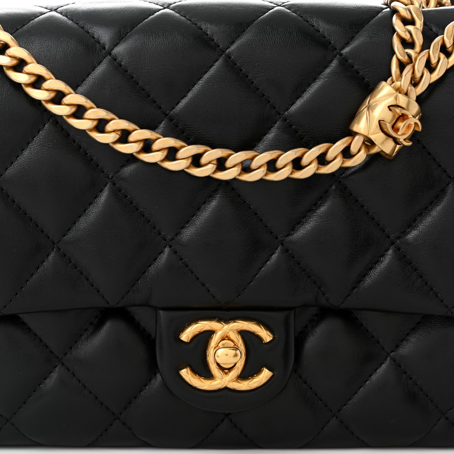 Chanel Lambskin Quilted Medium Pillow Crush Flap Bag Black 8 of 11
