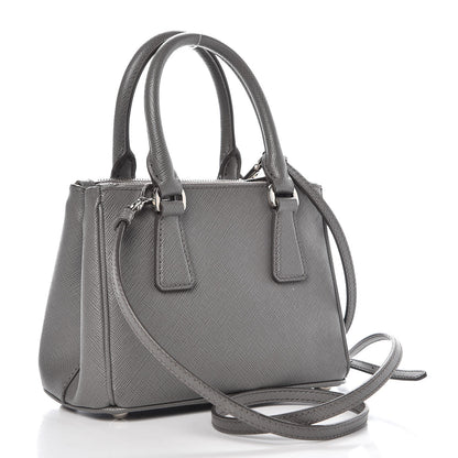 Prada Saffiano Micro Galleria Double Zip Tote Marmo 4 of 11