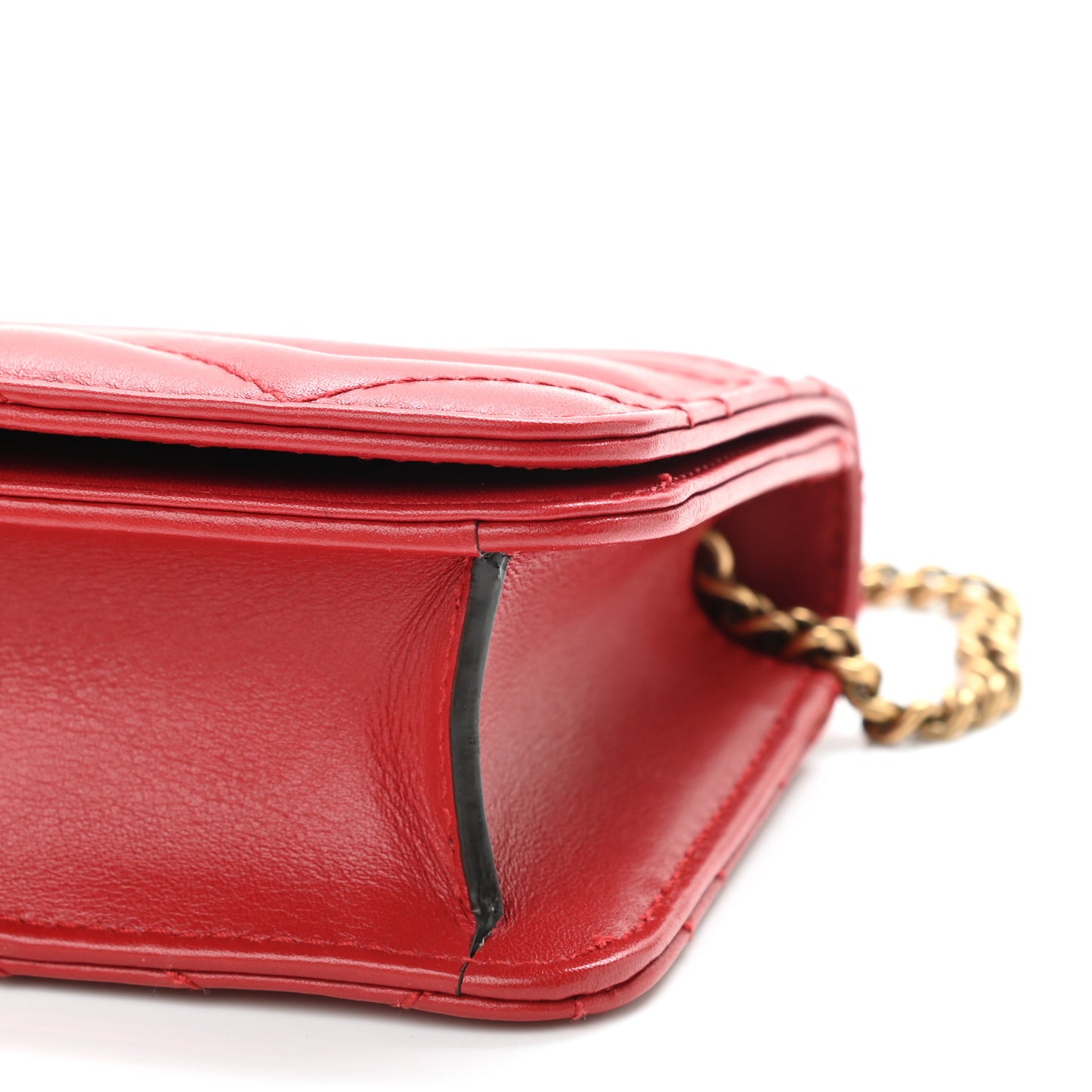 Calfskin Matelasse GG Marmont Mini Bag Hibiscus Red