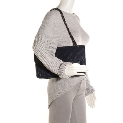 Chanel Caviar Quilted French Riviera Large Flap Navy Blue 2 of 9