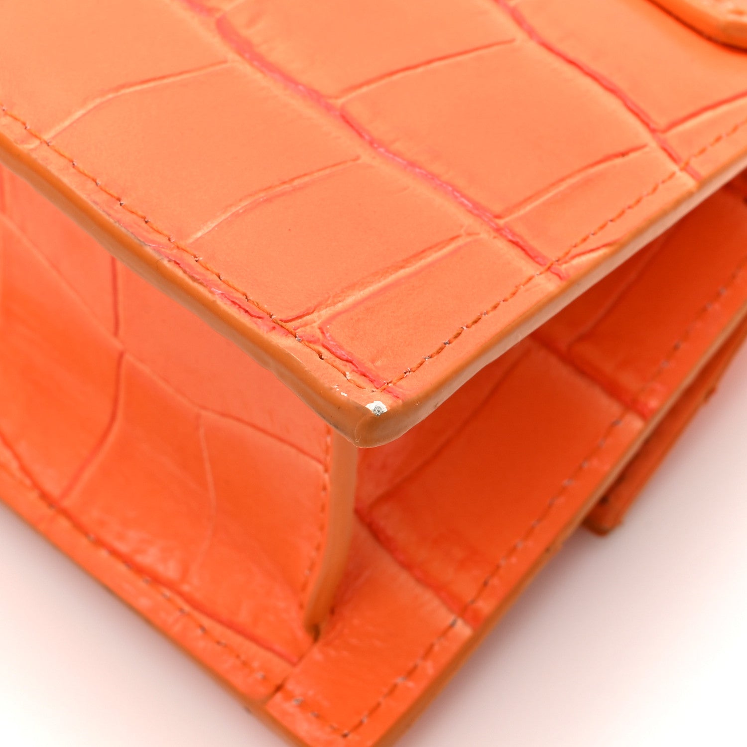 Jacquemus Calfskin Crocodile Embossed Le Chiquito Orange 16 of 16