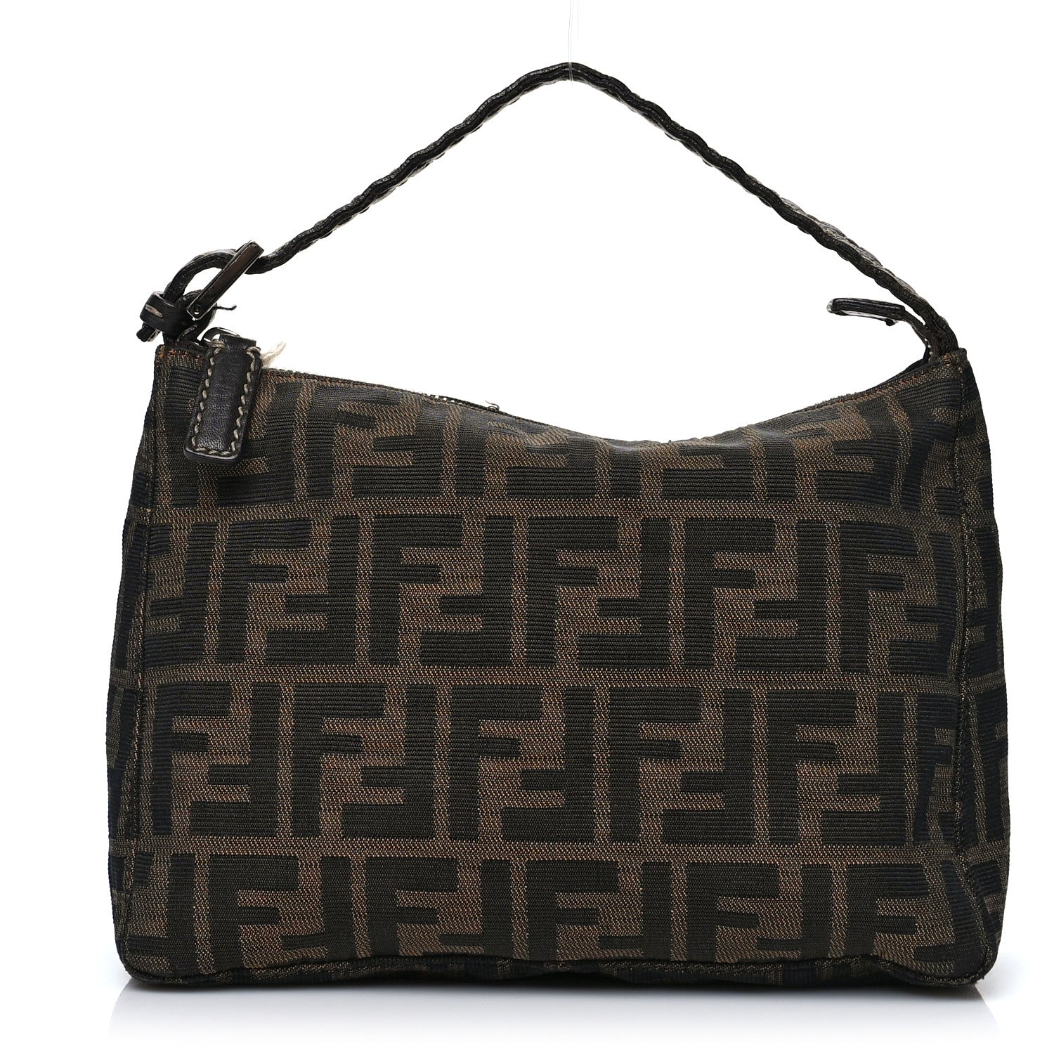 Fendi Zucca Cuoio Romano Selleria Mini Pochette Tobacco Moro 1 of 16