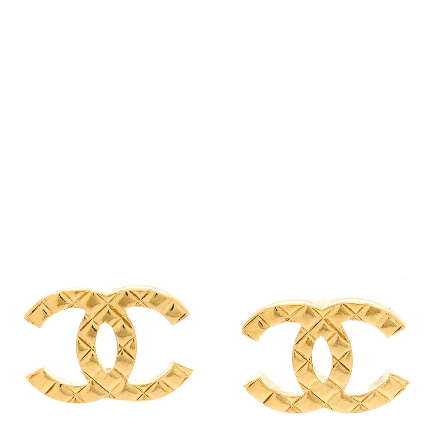Chanel Quilted CC Earrings Gold 1 of 5