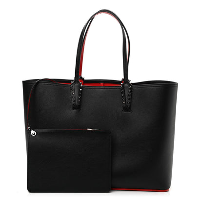 Christian Louboutin Calfskin Spikes Small East West Cabata Tote Black 1 of 9