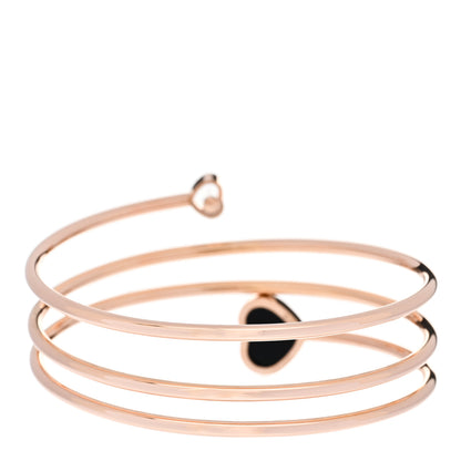 Chopard 18K Rose Gold Diamond Black Onyx Happy Hearts Twist Bracelet 2 of 5