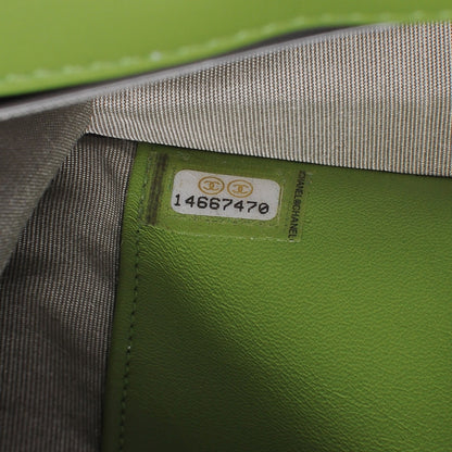 Chanel Patent Quilted Wallet On Chain WOC Lime Green 9 of 9