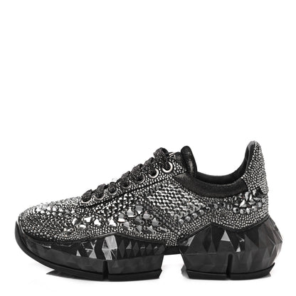 Jimmy Choo Crystal Womens Diamond F Low Top Sneaker 36.5 Black 1 of 8