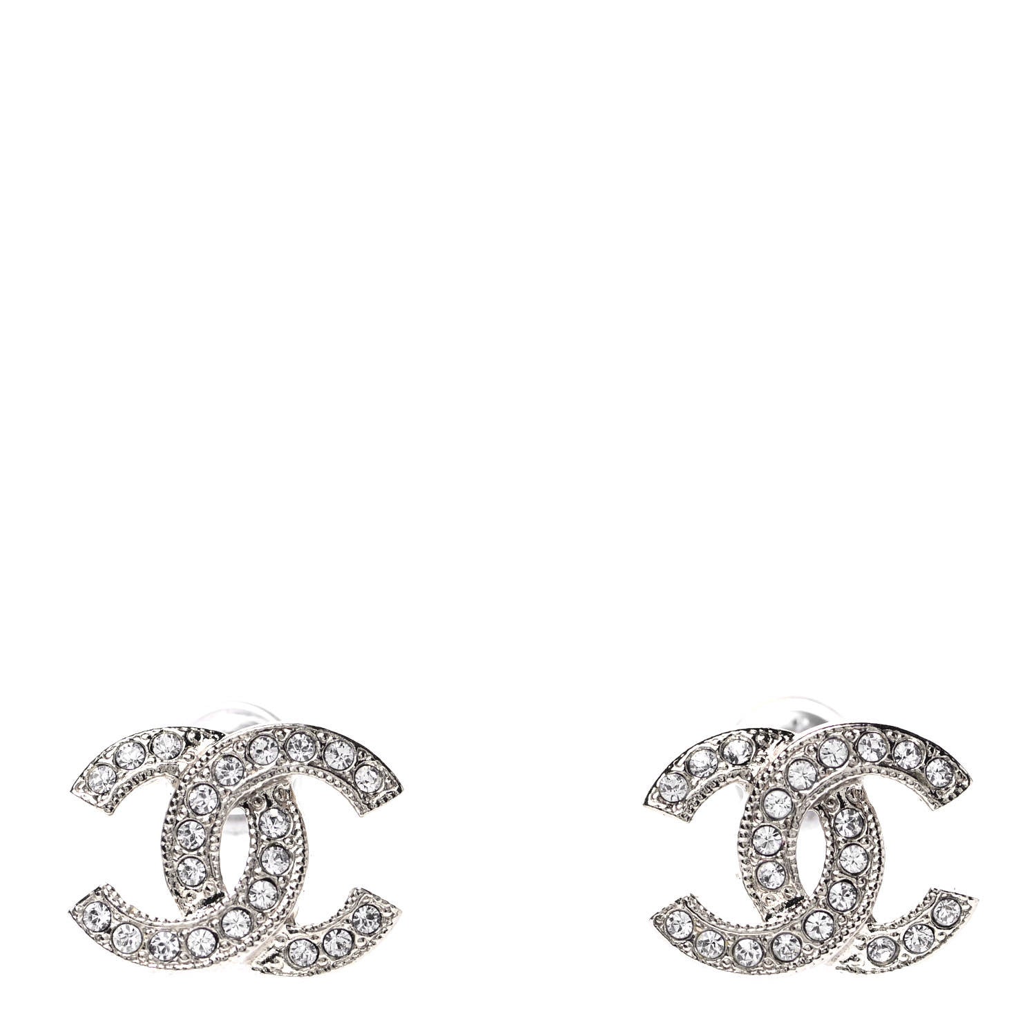 Chanel Crystal CC Earrings Light Gold 1 of 4