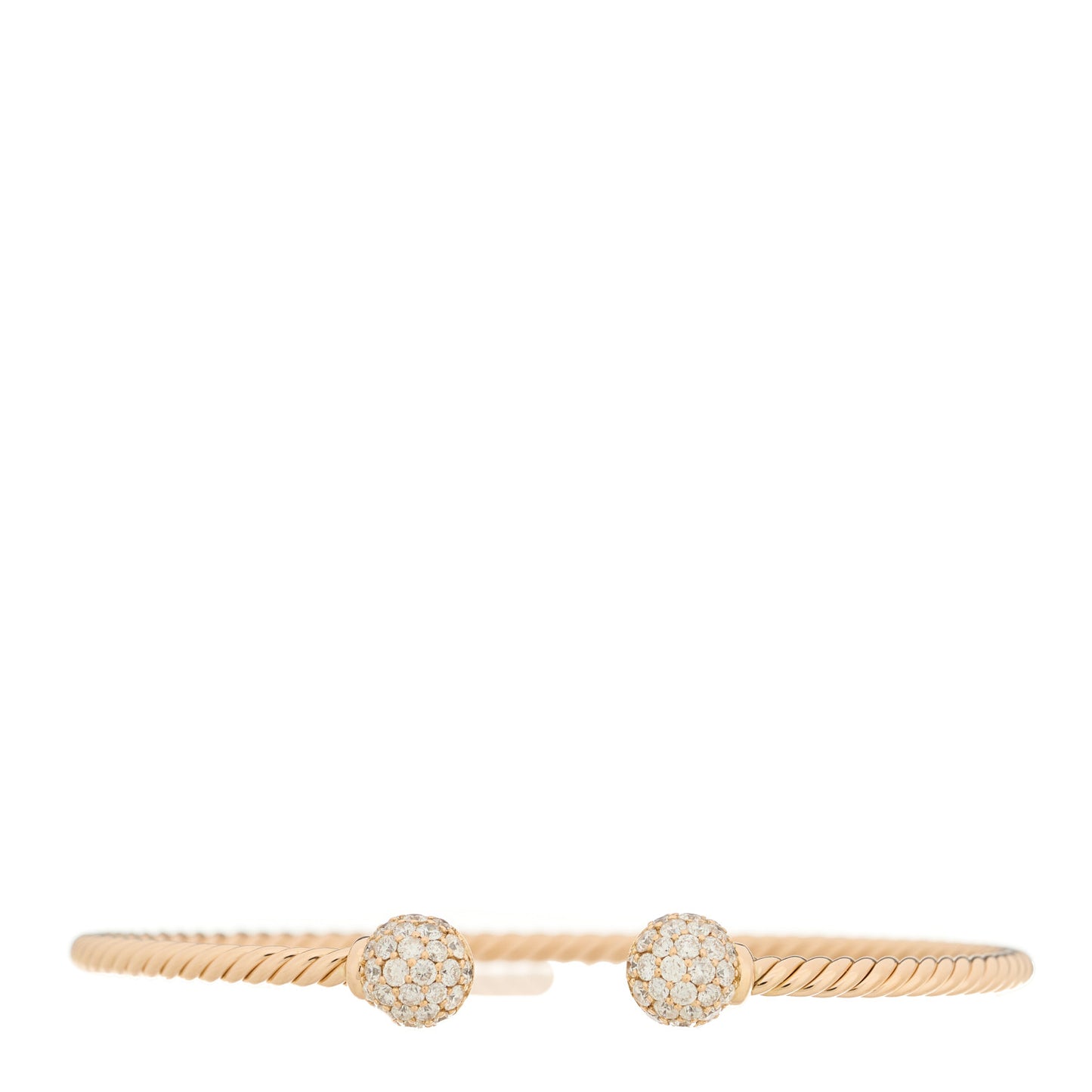 18K Rose Gold Diamond 2.6mm Solari Cablespira Bracelet