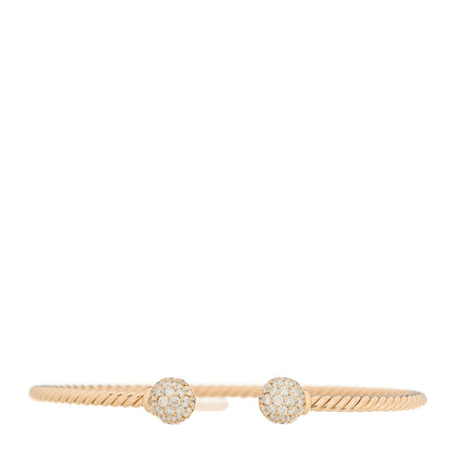 David Yurman 18K Rose Gold Diamond 2.6mm Solari Cablespira Bracelet 1 of 3