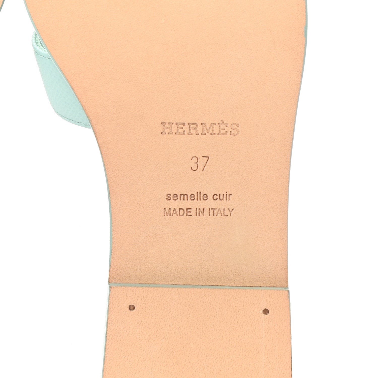 Hermes Epsom Oran Sandals 37 Vert Embrun 6 of 9