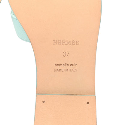 Hermes Epsom Oran Sandals 37 Vert Embrun 6 of 9