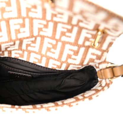 Fendi Raffia Chenille Vitello FF Phone Baguette  Naturale White 4 of 9