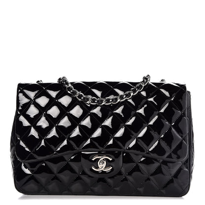 Chanel Patent Quilted Jumbo Single Flap Black 1 of 8