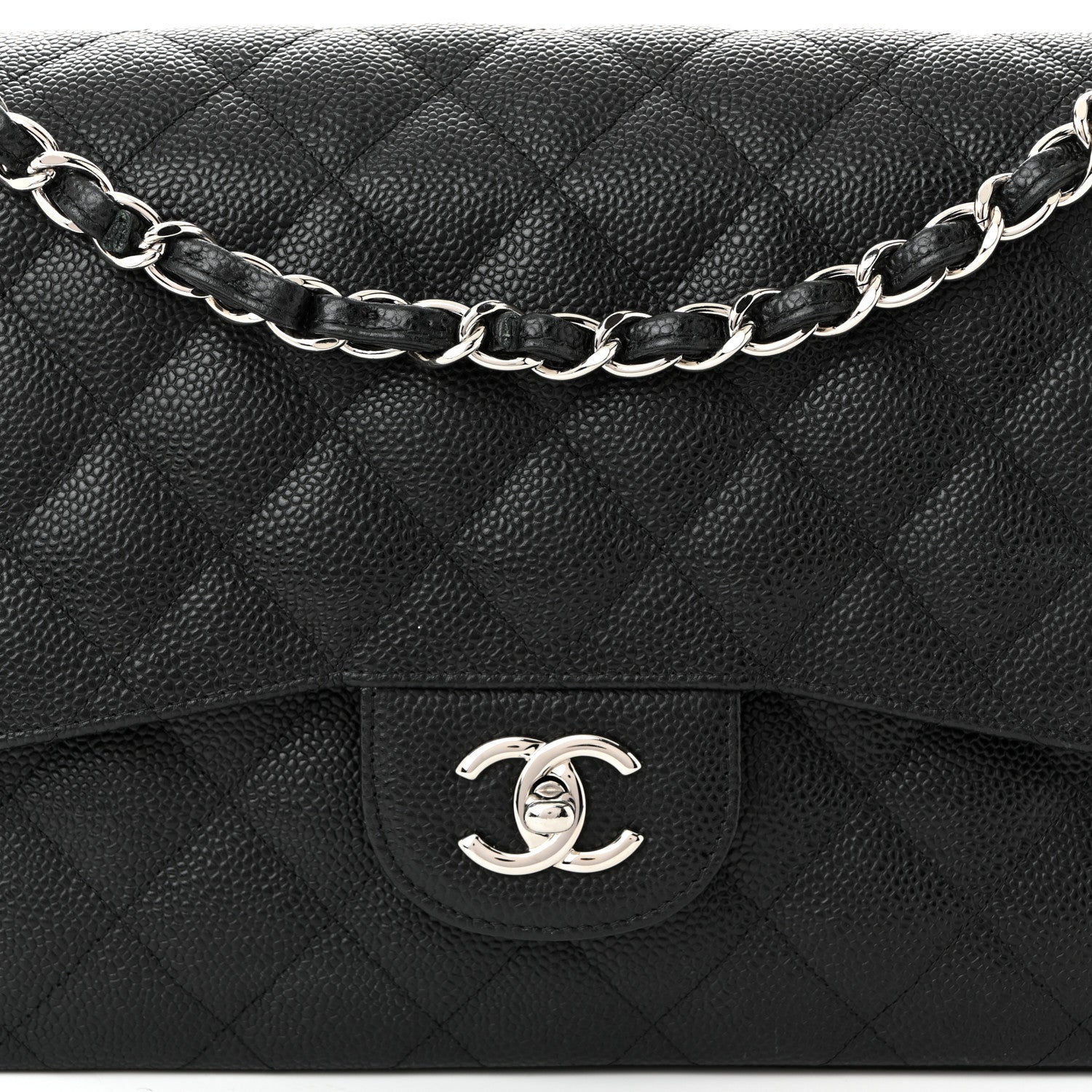 Chanel Caviar Quilted Jumbo Double Flap Black 8 of 10