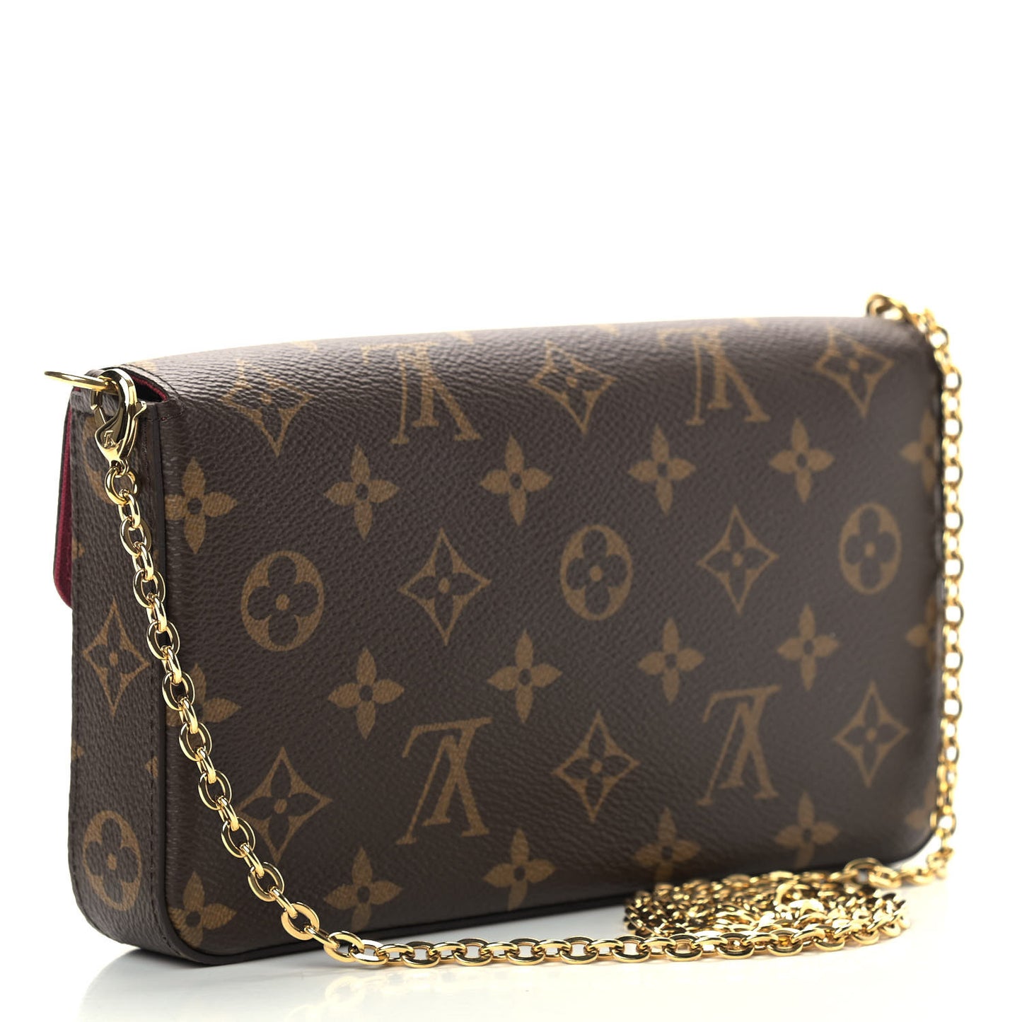 Monogram Pochette Felicie Chain Wallet Fuchsia