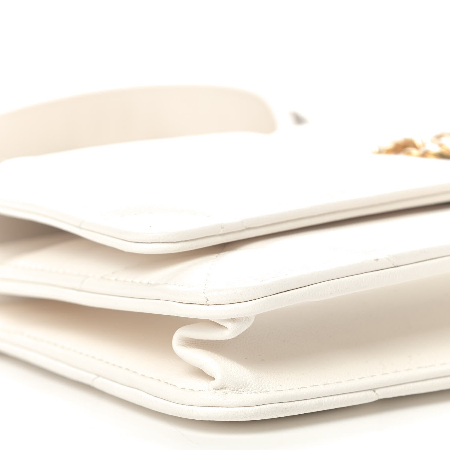Chanel Goatskin Quilted Chanel 19 Wallet On Chain WOC White 6 of 12