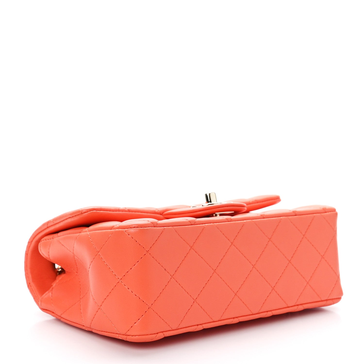 Chanel Lambskin Quilted Mini Rectangular Flap Coral 4 of 9